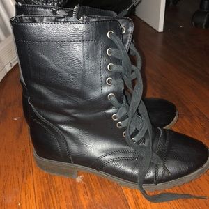 Black combat boots